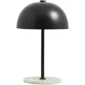 Nordal Kita tafellamp zwart metaal met wit marmeren voet 22x32cm