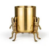 Bold Monkey Surrounded By Crocodiles Vase L