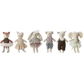 Bloomingville Mini Friends speelgoed knuffeltjes - set van 6 stuks
