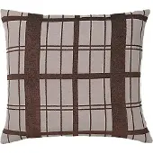 Broste Copenhagen Chequer kussen bruin incl vulling - W60XL60CM