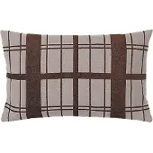 Broste Copenhagen Chequer kussen bruin incl vulling - W40XL60CM