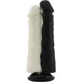 Hismith Premium Dubbele Dildo Zwart Wit Opzetstuk 20,8 cm KlicLok