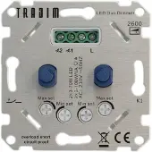 Tradim Led duo dimmer inbouw 2x 3-100W | Fase afsnijding (RC) | , 2600