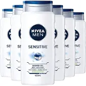 Nivea Men Sensitive 3in1 Douchegel - Gezicht, Lichaam En Haar - 6x 400ml - Voordeelverpakking