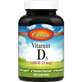 Carlson Labs - Vitamine D3, 1000 IE - 250 softgels