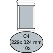 Quantore Bordrug Envelop C4 229x324mm, Zelfklevend, Wit, 10 stuks