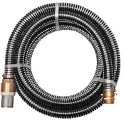 vidaXL Zuigslang met messing koppelingen 15 m 25 mm zwart