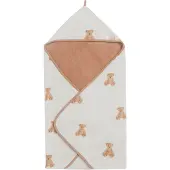 Jollein - Badcape Teddy Bear - Meerkleurig - 100% Badstof Katoen - Baby Handdoek met Badcape, Omslagdoek, Badponcho - 75x75 cm