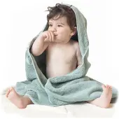 Bo Weevil Babyhanddoek met Capuchon - Mineraalgroen - Mineraalgroen