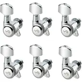 Schaller M6 135 6L locking staggered Chrome Stemmechanieken voor gitaar