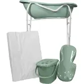 MamaLoes Stone Green Badset Incl. Witte Badstandaard