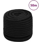 vidaXL Werktouw 18 mm 50 m polyester zwart
