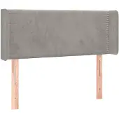 vidaXL Hoofdbord met randen 93x16x78/88 cm fluweel lichtgrijs