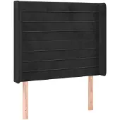 vidaXL Hoofdbord met randen 93x16x118/128 cm fluweel zwart