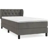 vidaXL Boxspring met matras fluweel donkergrijs 80x200 cm