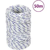 vidaXL Boot touw 2 mm 50 m polypropyleen wit