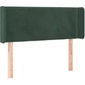 vidaXL Hoofdbord met randen 103x16x78/88 cm fluweel donkergroen