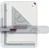 White Label Rapid tekentafel met collegekoffer | geïntegreerde liniaal, passer en vierkant | A4-formaat tekentafel