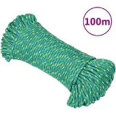 vidaXL Boottouw 5 mm 100 m polypropyleen groen