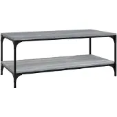 vidaXL Salontafel 80x50x40 cm bewerkt hout grijs sonoma eiken