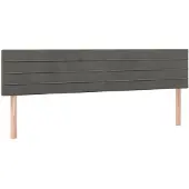 vidaXL Hoofdborden 180x5x78/88 cm fluweel donkergrijs