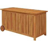 vidaXL Tuinbox met wieltjes 113x50x58 cm massief acaciahout