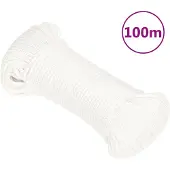 vidaXL Boottouw 4 mm 100 m polypropyleen volwit