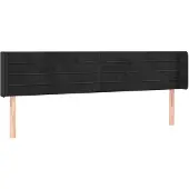 vidaXL Hoofdbord met randen 203x16x78/88 cm fluweel zwart
