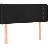 vidaXL Hoofdbord met randen 93x16x78/88 cm fluweel zwart