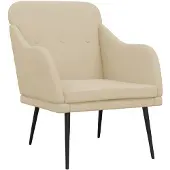 vidaXL Fauteuil 63x76x80 cm stof crèmekleurig