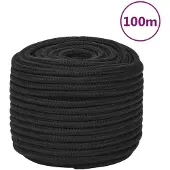 vidaXL Boottouw 14 mm 100 m polypropeen zwart