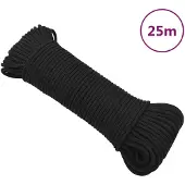 vidaXL Boottouw 5 mm 25 m polypropeen zwart