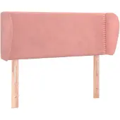 vidaXL Hoofdbord met randen 103x23x78/88 cm fluweel roze