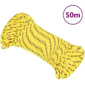 vidaXL Boottouw 4 mm 50 m polypropyleen geel