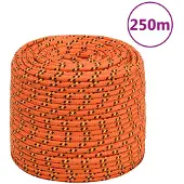 vidaXL Boottouw 10 mm 250 m polypropyleen oranje