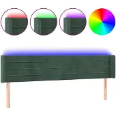 vidaXL Hoofdbord LED 183x16x78/88 cm fluweel donkergroen