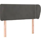 vidaXL Hoofdbord met randen 103x23x78/88 cm fluweel donkergrijs