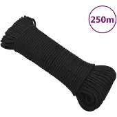 vidaXL Boottouw 5 mm 250 m polypropeen zwart