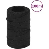 vidaXL Boottouw 2 mm 100 m polypropeen zwart