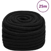 vidaXL Werktouw 25 mm 25 m polyester zwart