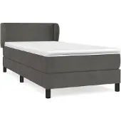 vidaXL Boxspring met matras fluweel donkergrijs 90x200 cm