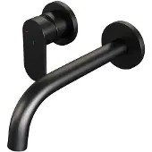 Brauer Edition Inbouw Wastafelkraan - Gebogen Uitloop - Rozetten - Hendel 3 Links - Mat Zwart - Messing - Kranen, Wastafelkranen, Inbouw