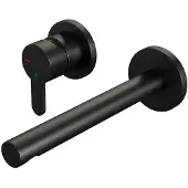 Brauer Black Edition inbouw wastafelmengkraan met rechte uitloop en rozetten model D2 mat zwart