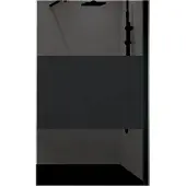 Novellini Inloopdouche Kuadra met Donkere Middenband 100x200 cm Mat Zwart Profiel