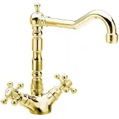 Sapho Keukenmengkraan antea 2-knop uitloop recht 24 cm goud