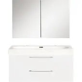 Differnz Badkamermeubelset somero met keramiek wastafel 100 cm hoogglans wit
