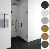 Brauer Void Nis Pendeldeur 60x200cm - Geborsteld Koper PVD - Veiligheidsglas - Douche, Douchedeuren - 8720359363688