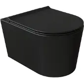 Salenzi Wandcloset Randloos Civita Black 50cm Keramiek Mat Zwart (Excl. zitting)