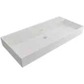 Plieger Kansas wastafel zonder kraangaten met overloop 100x45cm wit