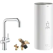 GROHE Red New keukenkraan duo met U-uitloop met L-size boiler chroom